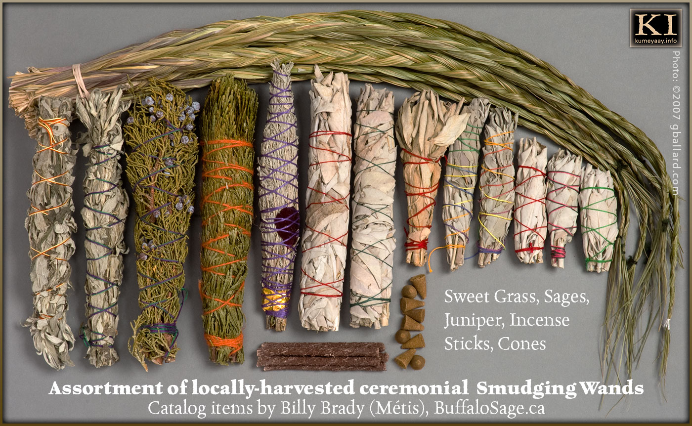 POSTER OF SMUDGING WANDS FOR NATIVE AMERICAN INDIAN CEREMONY