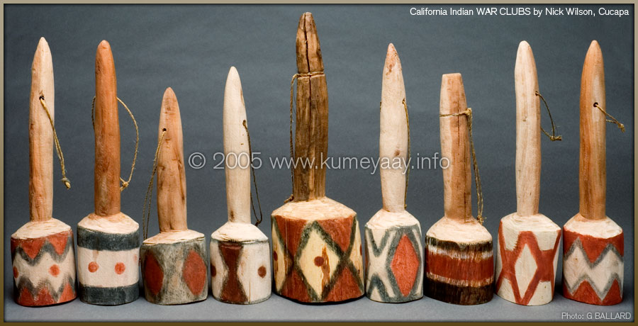 NATIVE AMERICAN INDIAN WAR CLUBS Cocopah aboriginal artist Nick Wilson