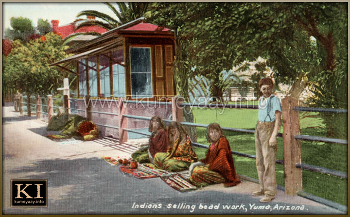 INDIANS SELLING BEAD JEWELRY YUMA 1900