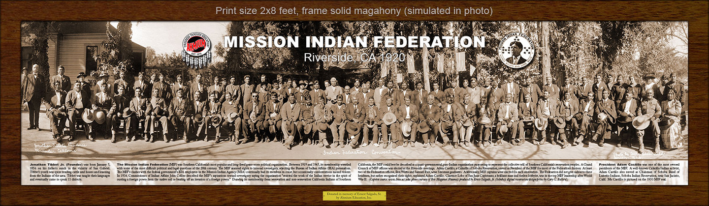 MISSION INDIAN FEDERATION RIVERSIDE 1920 FRAMED