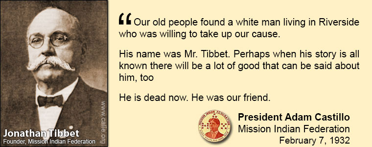 JONATHAN TIBBET PORTRAIT, Founder of the Mission Indian Federation 1900s
