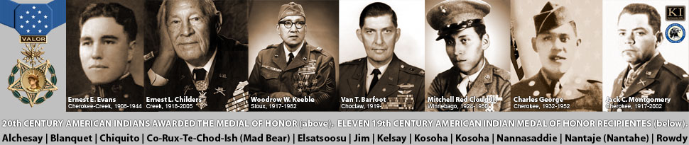 NATIVE AMERICAN INDIAN MEDAL OF HONOR RECIPIENTS