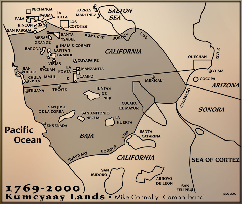 Kumeyaay Diegueno Tipaay Map Mike Connolly 1776-2000