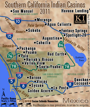 MAP OF KUMEYAAY CASINOS