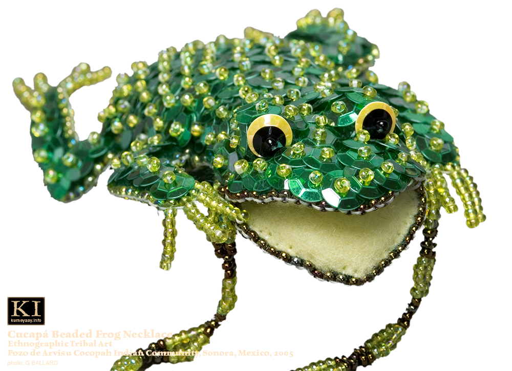 Cocopah Indian Tribal Frog Beaded Necklace